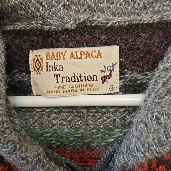 Inka Tradition Baby Alpaca Peruvian hooded sweater, front Zipper small - Picture 3 of 8